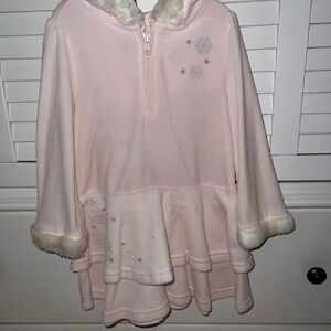 Gymboree Light Pink Snow angles 2T Hoodie with Faux Fur Trim